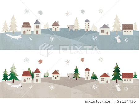 House, tree and animal Christmas 2 pattern 58114439