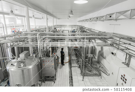 equipment at the milk factory 58115408