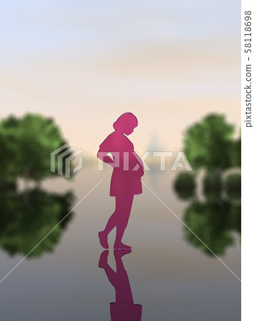 CG 3D圖固體剪影女性母親孕婦孕婦 CG 3D圖固體剪影女性母親孕婦孕婦 58118698