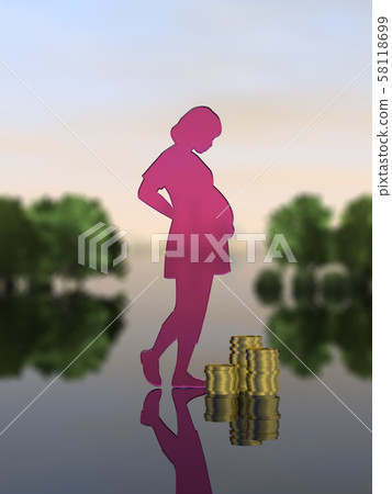CG 3D圖固體剪影女性母親孕婦孕婦 CG 3D圖固體剪影女性母親孕婦孕婦 58118699