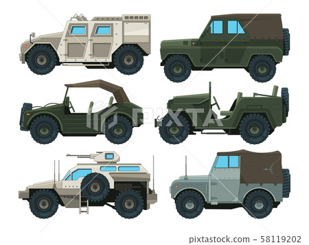 Colored pictures of military heavy vehicles 58119202