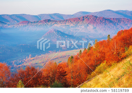 beautiful morning scenery in mountains beautiful morning scenery in mountains 58119789