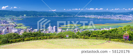 Panoramic view of Tateishi Park, Suwa City, Nagano Prefecture 58120176