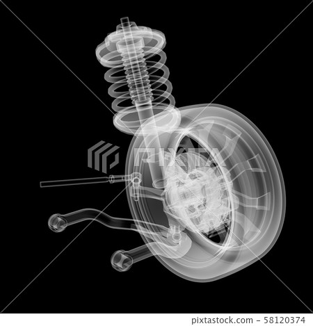 X-ray Car suspension and brake disk X-ray Car suspension and brake disk 58120374