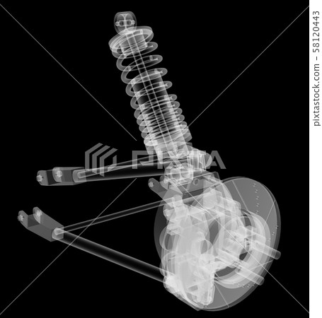 X-ray Car suspension and brake disk 58120443