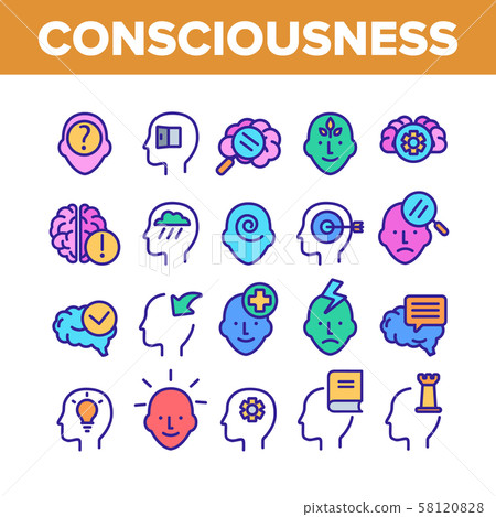 Consciousness Color Elements Icons Set Vector Consciousness Color Elements Icons Set Vector 58120828