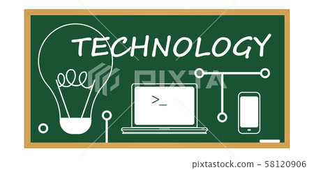 technology background on a school blackboard technology background on a school blackboard 58120906