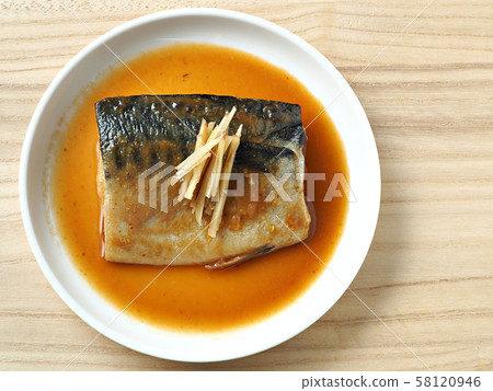 Simmered mackerel with mackerel 58120946