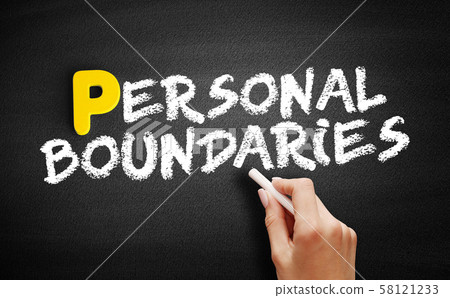 Personal boundaries text on blackboard 58121233