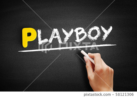 Playboy text on blackboard 58121306