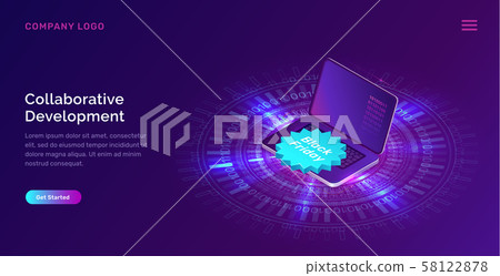 glowing blue neon ring laptop black friday icon stock illustration 58122878 pixta pixta