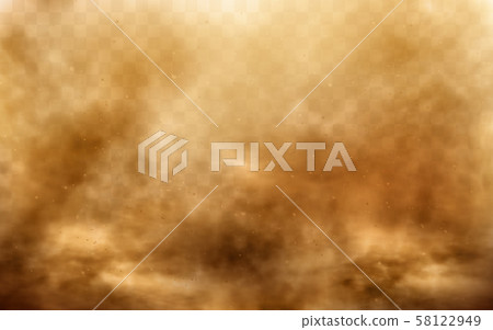 Desert sandstorm, brown dusty cloud on transparent Desert sandstorm, brown dusty cloud on transparent 58122949
