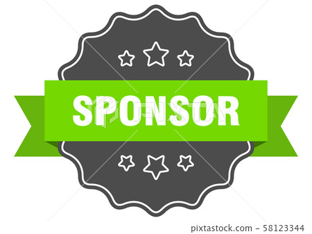 sponsor isolated seal. sponsor green label. sponsor isolated seal. sponsor green label. 58123344