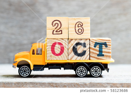 Truck hold letter block in word 26oct 58123686