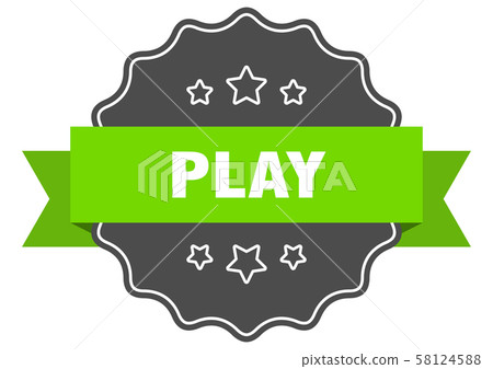 play isolated seal. play green label. play play isolated seal. play green label. play 58124588