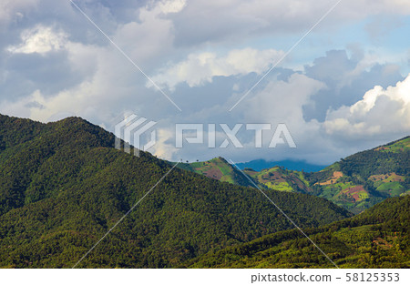 Beautiful summer landscape in the mountains with 58125353