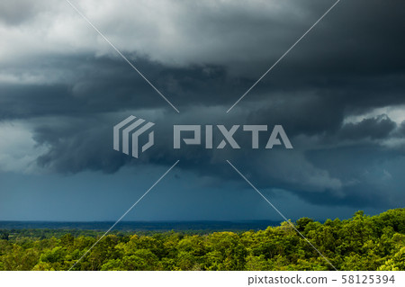 thunder storm sky Rain clouds thunder storm sky Rain clouds 58125394
