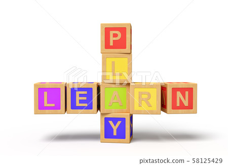 3d rendering of colorful alphabet toy blocks... - Stock Illustration ...