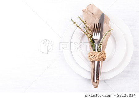 Thanksgiving autumn table setting 58125834