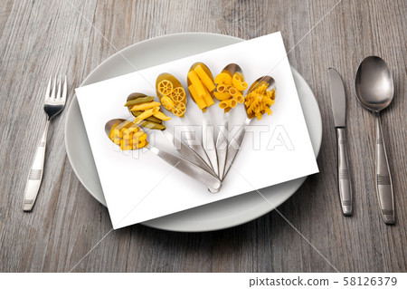 dish  with italian food menu 58126379