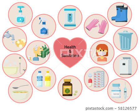 Round icons set about health and hygiene 58126577