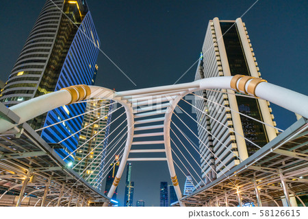 Chong nonsi sky walk, night city, Bangkok, Chong nonsi sky walk, night city, Bangkok, 58126615