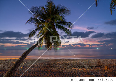 The beautiful landscape  on sea with sunset 58126700