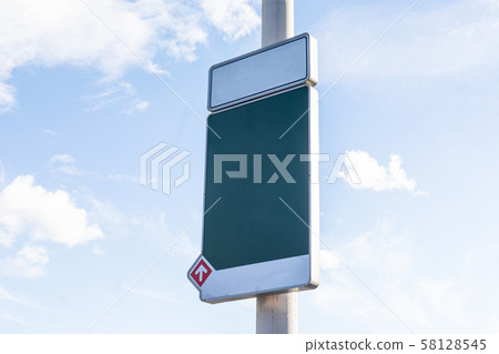 Blank information tablets mock-up along road Blank information tablets mock-up along road 58128545