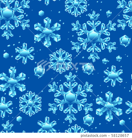 Seamless pattern with crystal snowflakes. - Stock Illustration ...