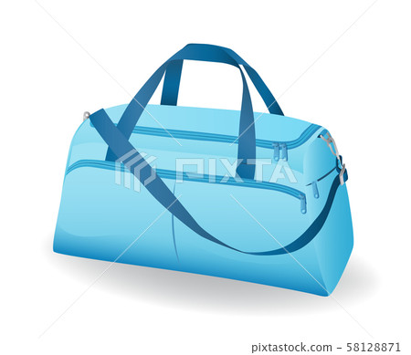 Blue sport bag for sportswear and equipment icon isolated Blue sport bag for sportswear and equipment icon isolated 58128871