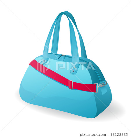 Blue sport bag for sportswear and equipment... - Stock Illustration ...