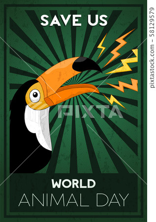 World animal day concept of wild toucan bird World animal day concept of wild toucan bird 58129579