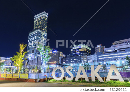 大阪，阿倍野Harukas，夜景 58129611