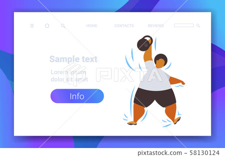 fat obese man lifting kettlebell overweight african american guy doing exercises training workout fat obese man lifting kettlebell overweight african american guy doing exercises training workout 58130124