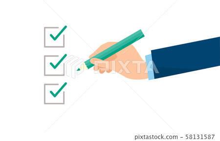 用筆，矢量圖檢查圖像和手圖 58131587