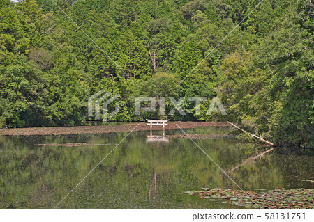 [Bentenike sinking torii] Shiga Prefecture Koka City Mizuguchi Town 58131751
