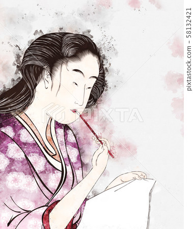 浮世繪女人36水彩 58132421