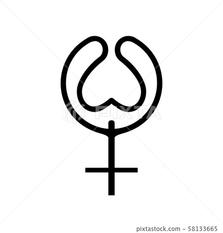 Icon black line nymphomania concept. Stylised Sign Icon black line nymphomania concept. Stylised Sign 58133665