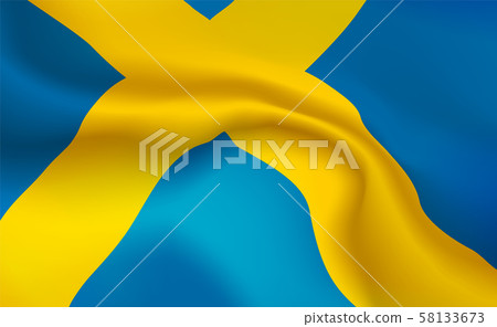 Background Swedish Flag in folds Background Swedish Flag in folds 58133673