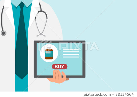 pharmacy background with doctor holding a tablet pharmacy background with doctor holding a tablet 58134564
