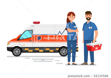 ambulance medical service carrying patient with ambulance medical service carrying patient with 58134566