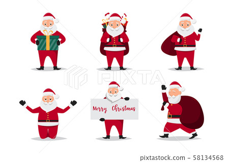 cute santa claus characters in different emotions cute santa claus characters in different emotions 58134568
