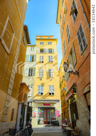 Nice old town market, restaurant, summer resort, southern french store, resort shop, french street corner 58134642