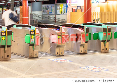 Nishitetsu Dazaifu Station at night_Station building, ticket gate, home 58134667