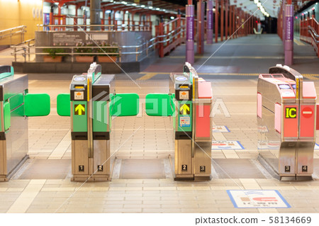 Nishitetsu Dazaifu Station at night_Station building, ticket gate, home 58134669