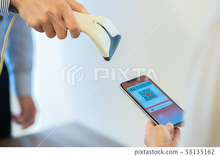 無現金付款條形碼智能手機付款QR碼 無現金付款條形碼智能手機付款QR碼 58135162