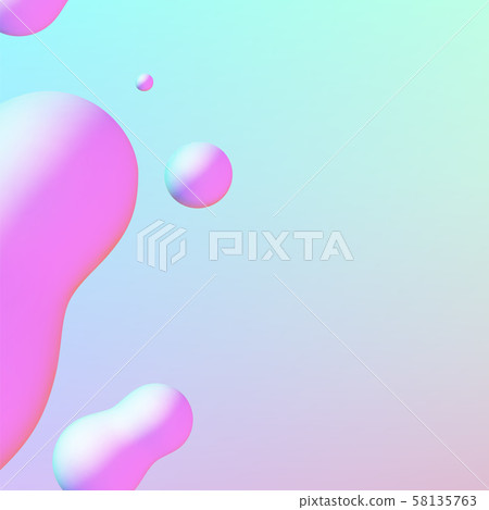 Fluid design liquid blobs with vibrant intense colors abstract background 58135763