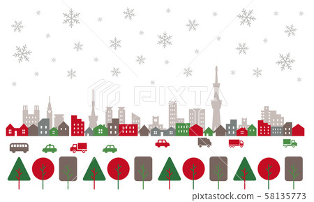 Cityscape snow winter color Cityscape snow winter color 58135773