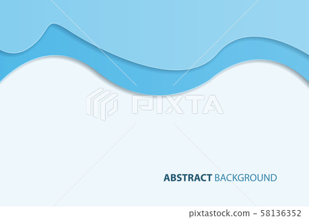 Paper art abstract blue water waves. Origami... - Stock Illustration ...