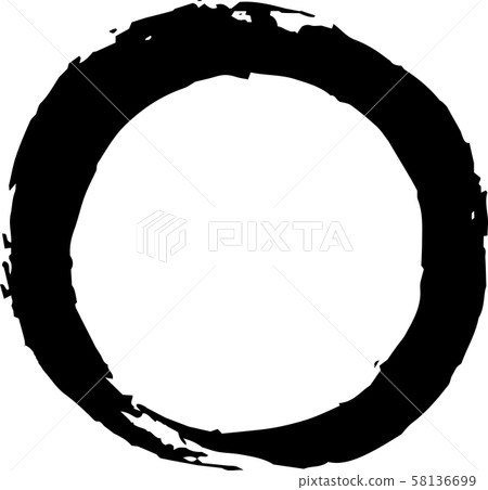 Circle japanese style frame rough hand painted... - Stock Illustration ...